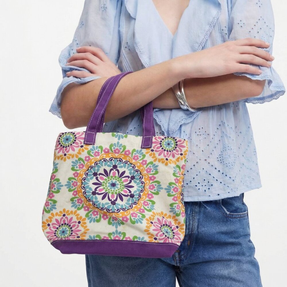 Vibrant Mandala Mini Tote Bag